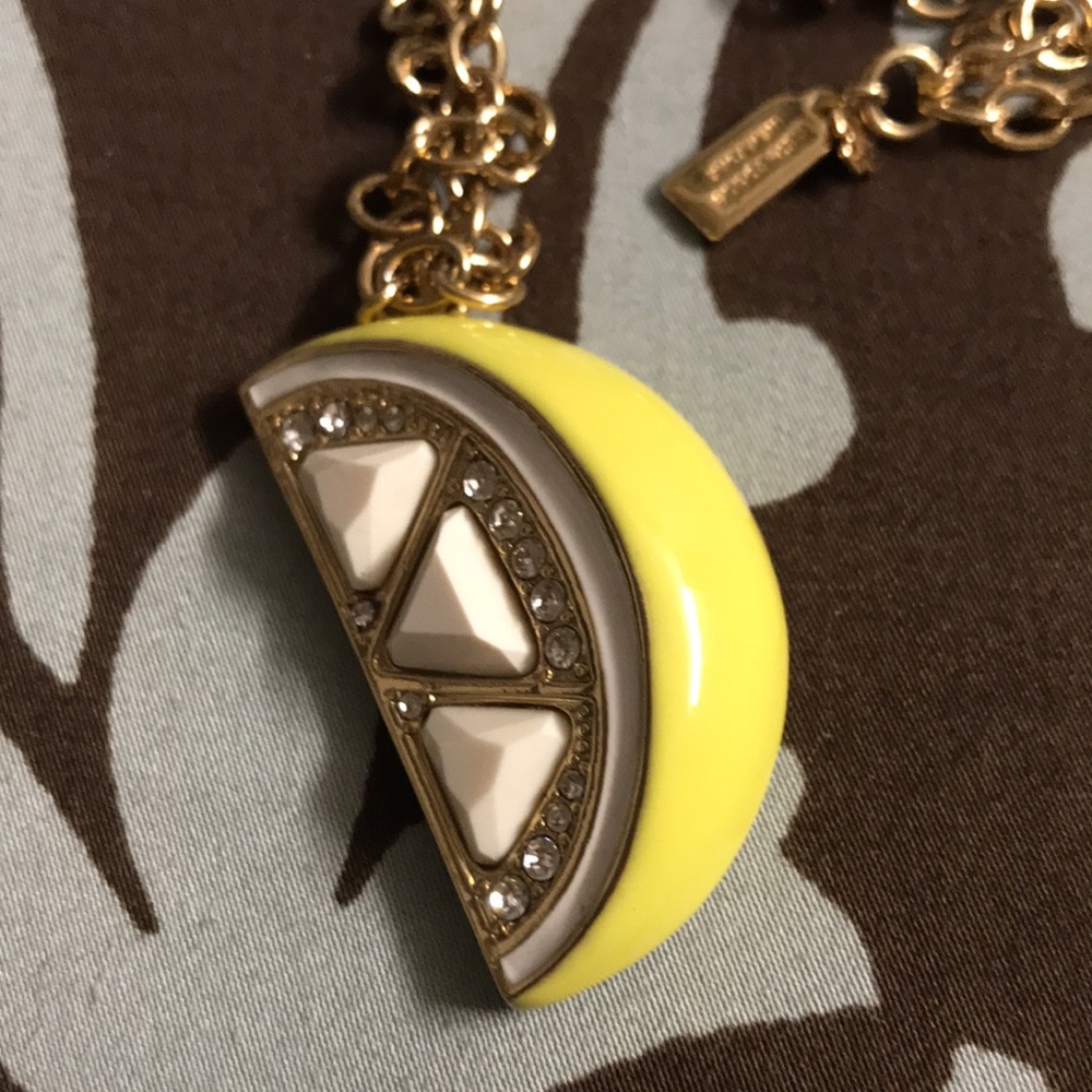 Designer Kate Spade Gold-Tone Lemon Slice Pendant Necklace - Picture 3 of 5